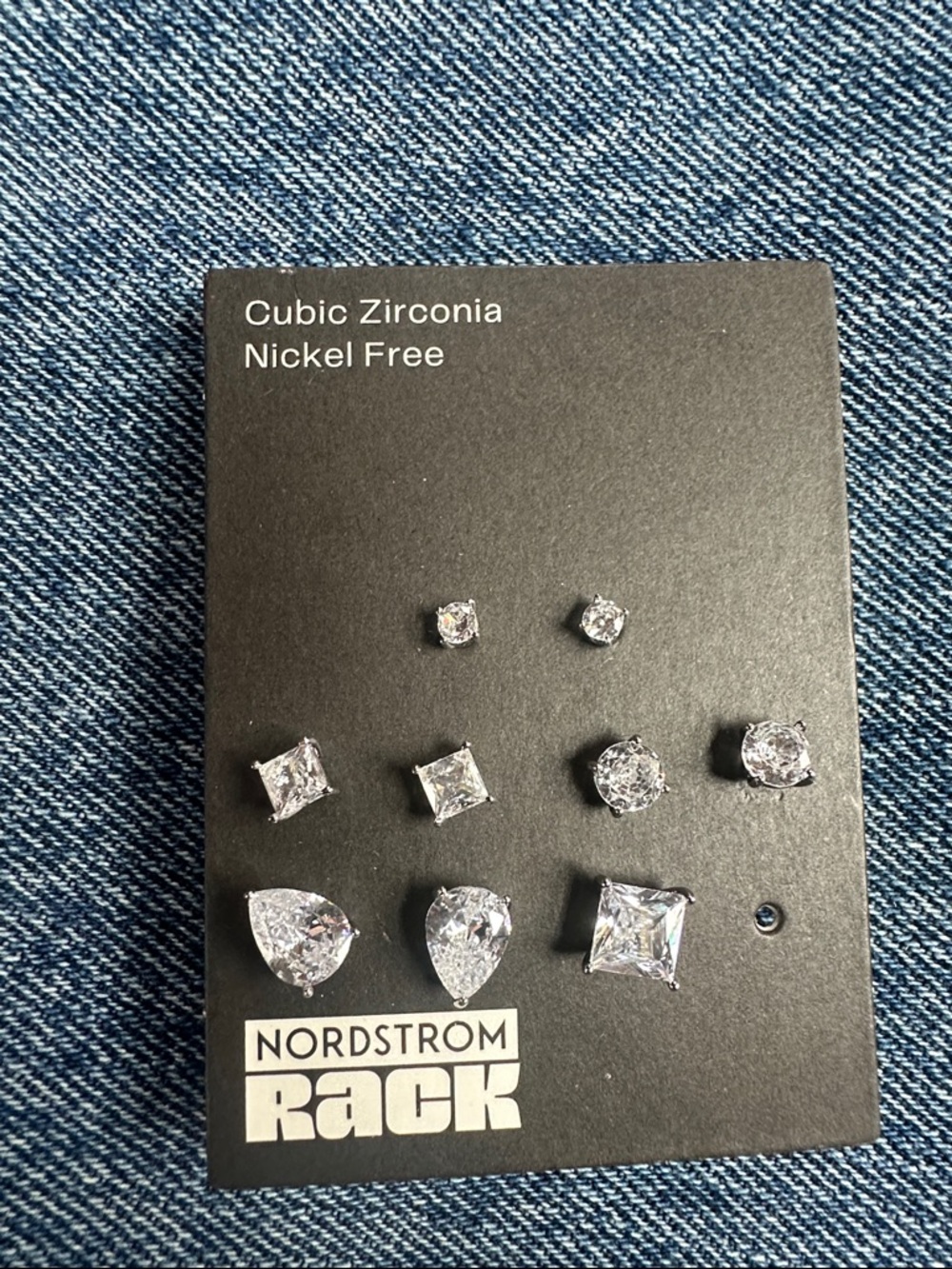 NWT Nordstrom Rack Cubic Zirconia Studs $70 MSRP flaw